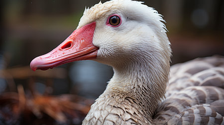 Close-up photo of a Goose looking any directionの素材