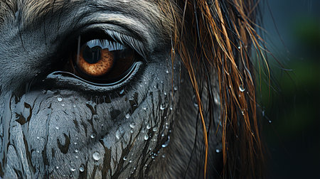 Close-up photo of a Horse looking any directionの素材