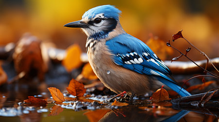 Close-up photo of a Jay looking any directionの素材