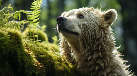 Close-up photo of a Polar Bear looking any direction on jungleの素材