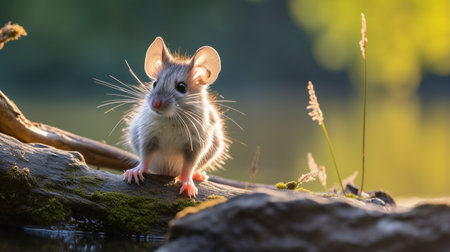 Close-up photo of a Spiny Mouse looking in their habitatの素材