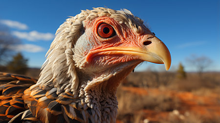 Close-up photo of a Turkey looking any directionの素材