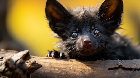Close-up photo of a Vampire Bat looking any directionの素材