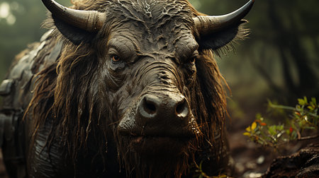 Close-up photo of a Warthog looking any direction on jungleの素材