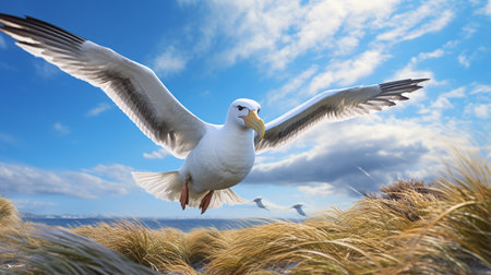 Photo of a Albatross under Blue Skyの素材
