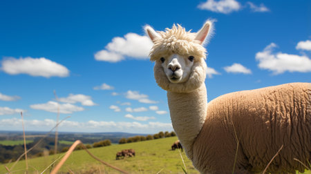 Photo of a Alpaca in the Farmlandの素材
