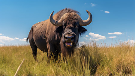 Photo of a Buffalo in the Farmlandの素材