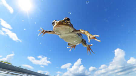 Photo of a Frog under Blue Skyの素材