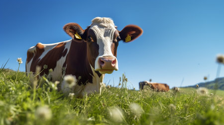 Photo of a Cow in the Farmlandの素材