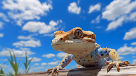 Photo of a Gecko under Blue Skyの素材