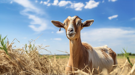 Photo of a Goat in the Farmlandの素材