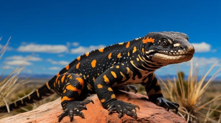 Photo of a Gila Monster under Blue Skyの素材