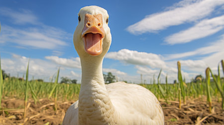 Photo of a Goose in the Farmlandの素材