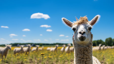 Photo of a Llama in the Farmlandの素材