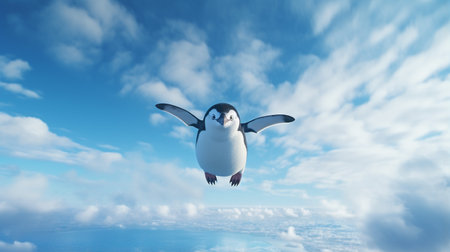 Photo of a Penguin under Blue Skyの素材