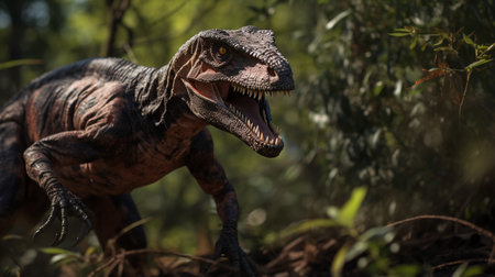 Photo of Velociraptor Rex in the Jungleの素材