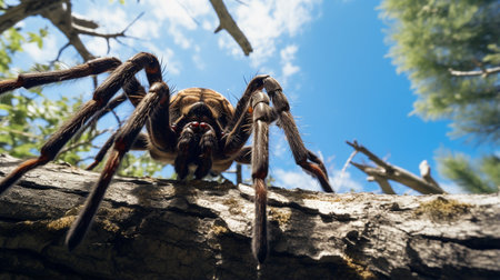 Photo of Tarantula in ther forest with blue skyの素材
