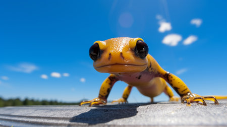 Photo of a Salamander under Blue Skyの素材