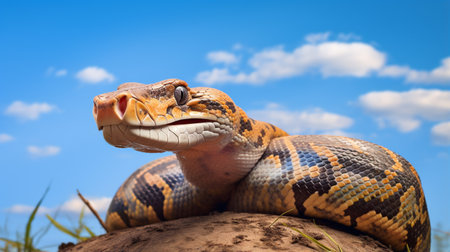 Photo of a Python under Blue Skyの素材