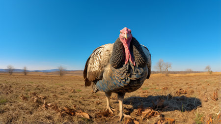 Photo of a Turkey in the Farmlandの素材