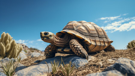 Photo of a Tortoise under Blue Skyの素材