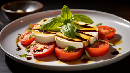Photo of Caprese Salad as a dish in a high-end restaurantの素材