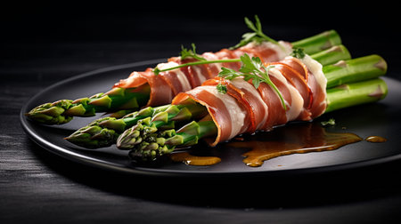 Photo of Asparagus Wrapped in Prosciutto as a dish in a high-end restaurantの素材
