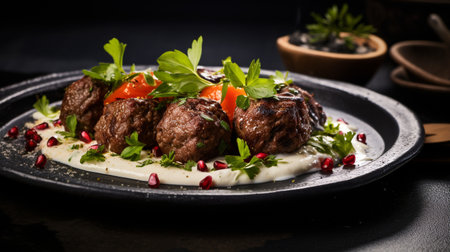 Photo of Beef Kofta as a dish in a high-end restaurantの素材