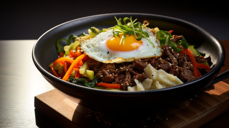 Photo of Bibimbap as a dish in a high-end restaurantの素材