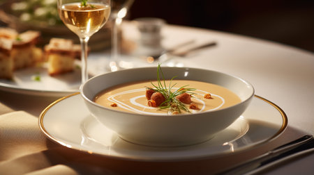 Photo of Chestnut Soup as a dish in a high-end restaurantの素材