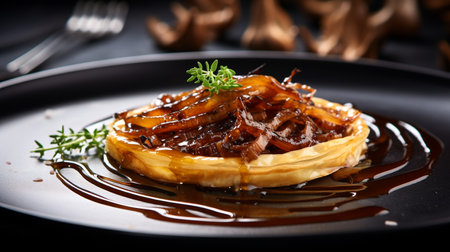 Photo of Caramelized Onion Tart as a dish in a high-end restaurantの素材