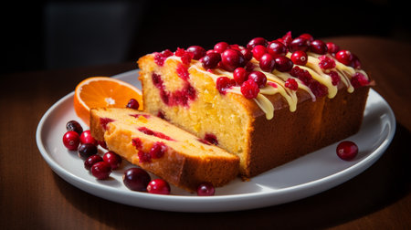 Photo of Cranberry Orange Bread as a dish in a high-end restaurantの素材
