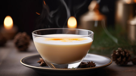 Photo of Eggnog as a dish in a high-end restaurantの素材