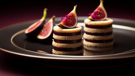 Photo of Fig Newtons as a dish in a high-end restaurantの素材