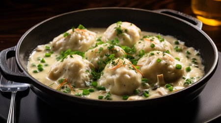 Photo of Chicken and Dumplings as a dish in a high-end restaurantの素材