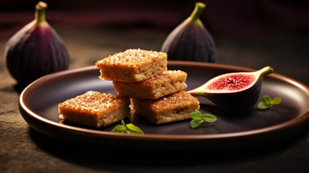 Photo of Fig Newtons as a dish in a high-end restaurantの素材