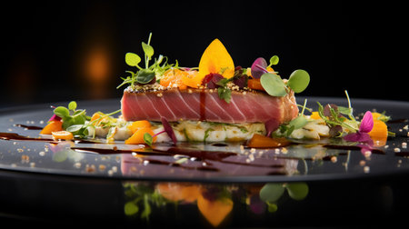 Photo of Halawet El-Jibn as a dish in a high-end restaurantの素材