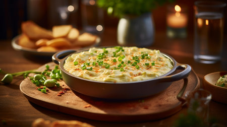 Photo of Hot Artichoke Dip as a dish in a high-end restaurantの素材