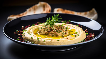 Photo of Hummus as a dish in a high-end restaurantの素材