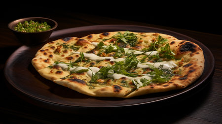 Photo of Manakish (Flatbread) as a dish in a high-end restaurantの素材