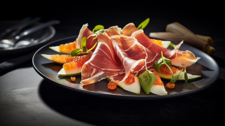 Photo of Melon and Prosciutto as a dish in a high-end restaurantの素材
