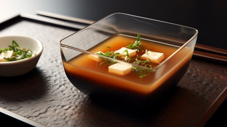 Photo of Miso Soup as a dish in a high-end restaurantの素材