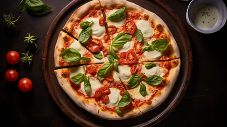 Photo of Margherita Pizza as a dish in a high-end restaurantの素材