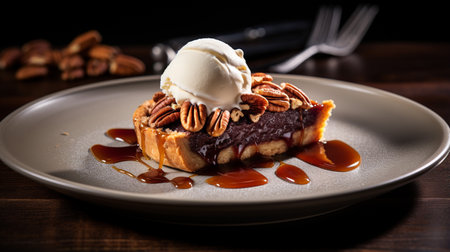 Photo of Pecan Pie as a dish in a high-end restaurantの素材