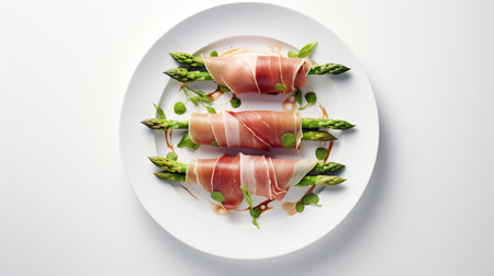 Photo of Asparagus Wrapped in Prosciutto as a dish in a high-end restaurantの素材