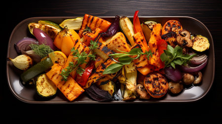Photo of Roasted Vegetable Platter as a dish in a high-end restaurantの素材