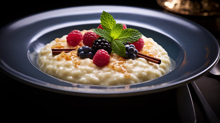Photo of Rice Pudding as a dish in a high-end restaurantの素材