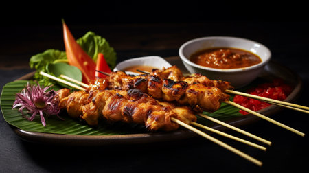 Photo of Satay as a dish in a high-end restaurantの素材