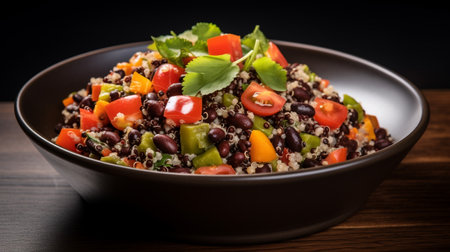 Photo of Quinoa and Black Bean Salad as a dish in a high-end restaurantの素材