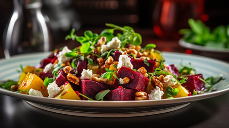 Photo of Roasted Beet Salad as a dish in a high-end restaurantの素材